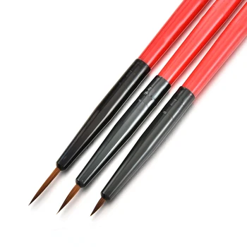 3Pcs/Sæt Nail Art Liner Malet med Pensel Tynd Stribe Line Drawing Pen DIY UV Gel Tips franske Leverancer Design Manicure Værktøj 5/7/11mm 122077