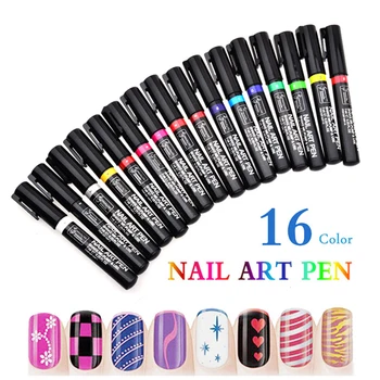 Neglelak Pen Multi-farve Malet Penne Farvet Punkt til Søm Kunst DIY Værktøjer Dekoration Holdbare Bærbare Tips om Søm 142024