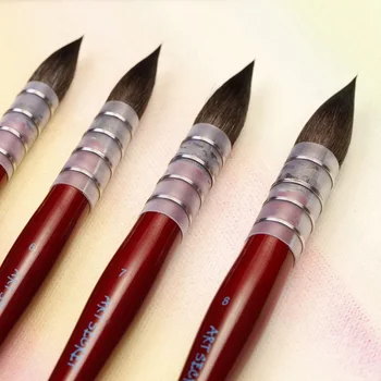 Kunst hemmelige pensel i rød fat håndtere superior-egern hår træ-materiale 89RQ serie til professionelle tegning 154492