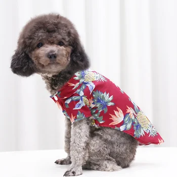 Hawaiian Dog Shirt Sommer Sweatshirts Stranden Shirts Vest for Hund, Kat, Kæledyr, Tøj, Blomster T-Shirt For Lille Stor Hund Chihuahua