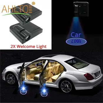 2stk Auto Universal Trådløs Dør Førte Velkommen Lys Projektion Lampe Lys Til Bil Døren Lys Laser Atmosfære Dekorative Lys