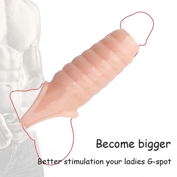 Soft Penis Extender Kondom Mænd Cock Stel Ring På Penis Genanvendelige Kondomer Pigge Sex Besat Udvidelsen Sex Legetøj Til Mænd 10115