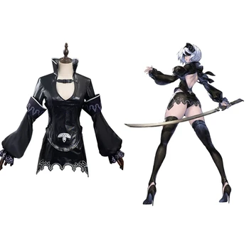 Anime Spil NieR Automater YoRHa 2B No2 Type B Jakke Tøj Assassinator Kjole Cosplay Kostume Kvinder Halloween Gratis Fragt 2021