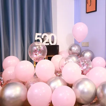 100 Stykker Metal Balloner Pink Ballon Fødselsdag Part Forsyninger Bryllup Dekoration Baby Brusebad Helium Bolde luften Konfetti Ballon 101995