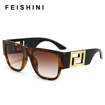 Feshini 2021 Italien Luksus Mærke Overdimensionerede Square Solbriller Kvinder UV400 Linse Retro solbriller Til Kvinder Trendy Store oculos