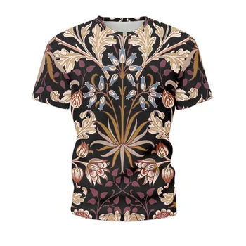 Retro Etniske Element Trykt kortærmet Shorts til Mænd Sætter Sommer Mode T-Shirt i To delt Sæt 2021 Trendy Casual Tøj 102206