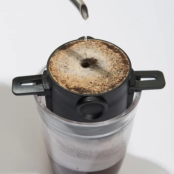Rustfrit Stål Kaffebæger Vakuum Kop Isoleret Termokande Flaske Med Kaffe Filter Drop Sammenklappelig Genanvendelige Og Dripper 10245