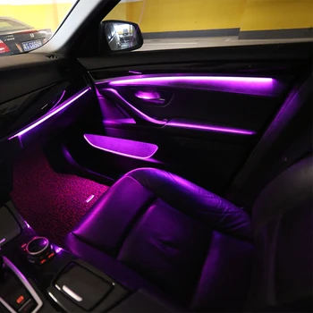 Til BMW 5-serie F10 F11 F18 2018-2010 Bil neon indvendig dør omgivende lys 9-farve Auto dekorative Atmosfære LED strip lights 103414