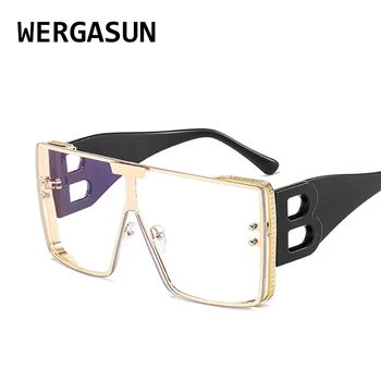 WERGASUN Mærke Square Solbriller Kvinde Overdimensionerede Sorte Stil Nuancer Til Kvinder Store Frame Mode Solbriller Kvindelige UV400 Briller