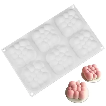 6 Grid Cloud Form Silikone Kage Form For Mousse Jelly Pudding Chokolade Svamp Forme Pander Kage Udsmykning Værktøjer Tilbehør Moule