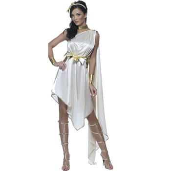 Lady Karneval, Halloween Antikke Græske Gudinde Athena Kostume Asymmetrisk Egyptiske Robe Cosplay Fancy Fest Kjole 105434