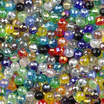 YHBZRET 6mm 96 Facetteret Østrigske krystal perler bolden 50stk AB farve Runde Løs perler til smykkefremstilling af armbånd DIY tilbehør 105597