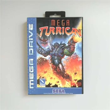 Mega Turrican - EUR Dække Med en Retail Box 16 Bit MD Game Card til Sega Megadrive Genesis spillekonsol