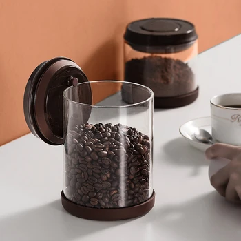Coffee Bean Storage med Lufttæt Låg Glas Holde sig Frisk og Tør for Slik Cookie Ris, Sukker, Køkken Container Bønner Begrundelse