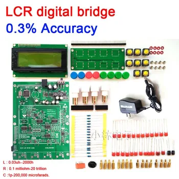 DYKB LCR digital bro tester 0.3% nøjagtighed induktans,kondensator, modstand frekvens test meter ESR DIY KitS MED POWER 12V 107242