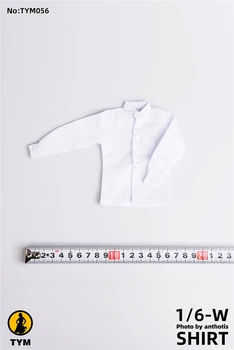 På lager 1/6 Hvid langærmet Shirt Tøj Sæt Monteret 12 Tommer Mandlige Figur Bedst sælgende Hot Stil. 10771