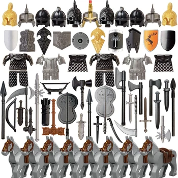 71Pcs Brugerdefinerede Middelalderlige Gamle Rom, Egypten byggesten Figur Våben, Hjelm Armor Kit