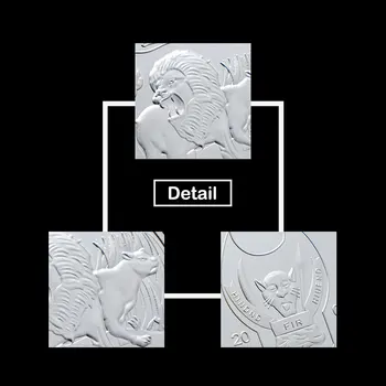 Sølv Forgyldt Truede Dyr Lion Congo Afrikanske Franc Dyr Souvenir-Mønt Medalje Collectible Mønter Gave