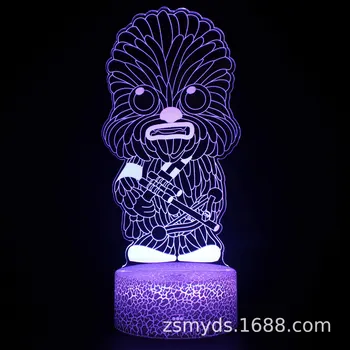 Hasbro Star Wars 3D-bordlampe kreativ gave, lys, pynt legetøj til børn 3/7/16 farve touch LED nat lys fødselsdag gave 108732