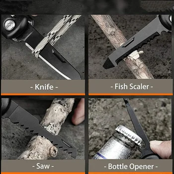 Multi-Værktøjer Tang håndværktøj Sæt Wire Stripper Hammer med Kniv Foldbar Sav Fil Skruetrækker Udendørs Camping Værktøjer 108844
