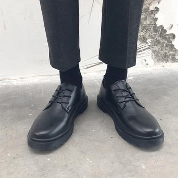 2020new mænd og kvinder sort lille læder sko lace-up Oxford sko mænds læder business læder sko til mænd, der passer shoessize47