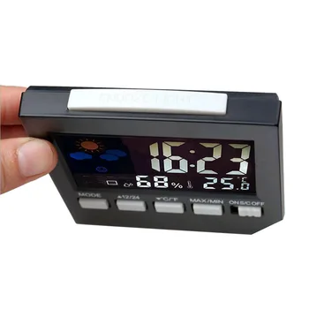 LCD-Digital Termometer Hygrometer Indendørs Elektronisk Temperatur Luftfugtighed Meter Ur, Vejr Station PLDI889 109901