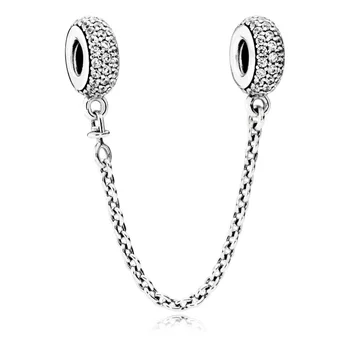 To-Tone Signatur Prægede Hjerter Bane Inspiration Kæde Perle Passer Til Pandora Armbånd 925 Sterling Sølv Smykker 110026