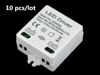 10stk/masse Hot Salg 12V DC 0,5 A AC 100-240V Dirigent del LED transformador led driver LED med konstant spænding, strøm, 6W 110059