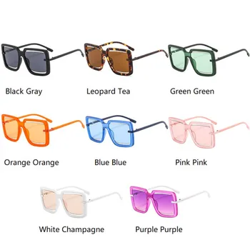 Ny Mode Hule Designer Square Solbriller Til Kvinder Leopard Briller Vintage Luksus Mærke Brillerne Sort Overdimensionerede Nuancer 110327
