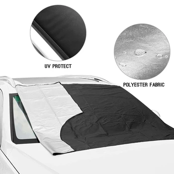 AOZBZ Bærbare Bil Magnet Forruden Dække Sneen Dækker Forruden Sølv Sort Cover til Parasol Is, Sne, Frost Protector 11109