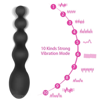 IKOKY Prostata Stimulator Silikone Anal Plug Perle Sex Legetøj til Kvinder Mand 10 Frekvens Anal Uddannelse Erotisk Butt Plug Sex Shop 111696