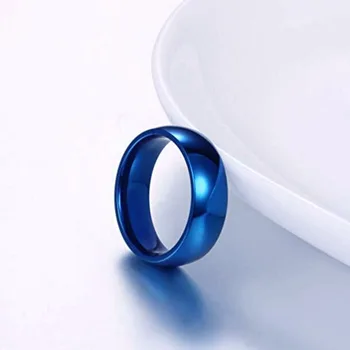 8mm Klassiske Blå Rustfrit Stål med Høj Kvalitet Poleret Ring for Mænd og Kvinder. Mode Smykker Tilbehør 11214