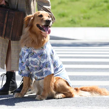HOOPET Stor Hund Solcreme Strand Tøj Store Hund Sommer Tøj Printet Skjorte Til Golden Retriever Shiba Til Mellemstore og Store Hunde 11227