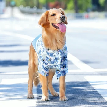 HOOPET Stor Hund Solcreme Strand Tøj Store Hund Sommer Tøj Printet Skjorte Til Golden Retriever Shiba Til Mellemstore og Store Hunde