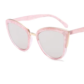 Vintage Cat eye solbriller kvinder luksus mærke mode spejl overdimensionerede solbriller til kvinder briller Damer gafas de sol uv400