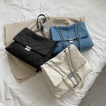 Luksus designer jeans tasker kvinder denim kæde crossbody tasker til kvinder 2021 kvinders håndtasker skulder tasker messenger kvindelige 113135