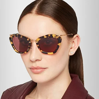 Nye 2021 Cat Eye Solbriller Kvinder Luksus Mærke Klassisk Design skildpaddeskjold Vintage solbriller Damer Nuancer zonnebril dames 113372