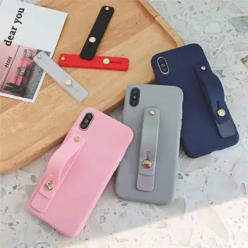 Universal Telefonen Topholder Plain Farve Håndled Band Hånd Band Finger Greb Mobiltelefon Holder Stand Push Pull Til Iphone Xiaomi