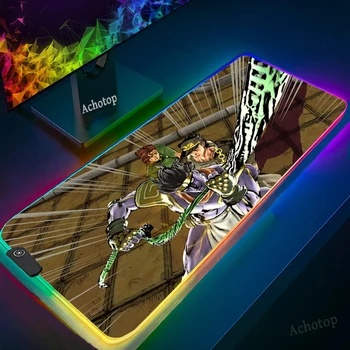 RGB-Jojo Bizarre Eventyr Animationsfilm Gamer Spiller Mats Låsning Kant Musen pad Gaming Vasket musemåtte Holdbar PC Anti-slip musemåtten