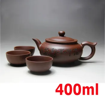 Yixing Classic Teapot Kung Fu Te Sæt Håndlavede tepotte Kop Sæt 400ml Zisha Keramik Kinesiske Te-Ceremoni Gave 50 ml Kopper 2 VALG 114170