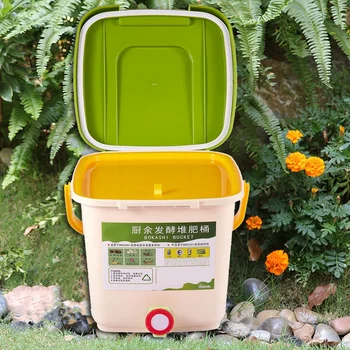 Nyeste 12L Kompost Bin Papirkurv Composter Tilsat Kompost Bin PP Økologisk Hjemmelavet Papirkurven Kan Spand Køkken Have Mad Affaldsspande