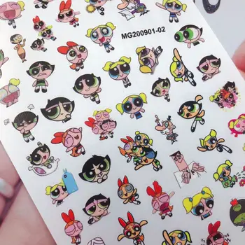 DIY Japansk Tegnefilm Nail Art Stickers Tynd Gennemsigtig Selvklæbende Søm Kunst Klistermærker med Søde Tegneserie Lille Politiassistent Nail Stickers 115784