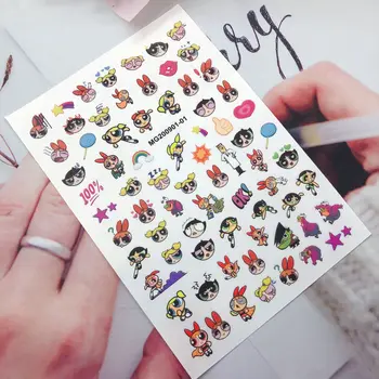 DIY Japansk Tegnefilm Nail Art Stickers Tynd Gennemsigtig Selvklæbende Søm Kunst Klistermærker med Søde Tegneserie Lille Politiassistent Nail Stickers