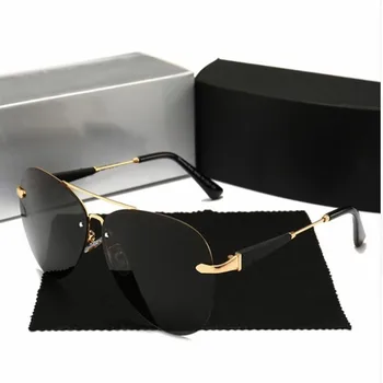 Uindfattede Solbriller Til Mænd Ultralet Høj Kvalitet Pladsen Rammeløse Solbriller Til Kvinder Brand Designer Mirror Linse