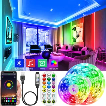 Bluetooth USB-LED Strip Light 5050 SMD DC 5V USB RGB-Lys, Vandtæt LED-Lampe Bånd Bånd Til Dekoration Soveværelse TV Baggrundsbelysning