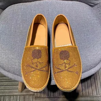 Mænds Afslappet sko skull Designer sko Luksus mærke Loafers til mænd af Høj Kvalitet Part Diamant fiskerens sko Mand Sommer 116965