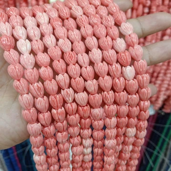 20pcs 8x11mm Pink Koral Perler DIY Løs Spacer Tulip Flower Coral Perler Til smykkefremstilling-Armbånd, Halskæde Charme Gaver