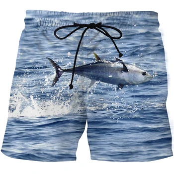 Mænds tropiske fisk HD 3D-print badebukser shorts hip-hop sommeren løs swimmingpool beach shorts badetøj, casual shorts 119039