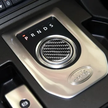 Mutips Bil Gear Shift-Knap knap Dæksel Rund Carbon Fiber Sticker Tilbehør Interiør Til Land Rover Discovery 4 2010-2016 119099