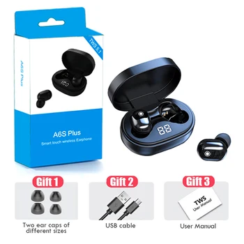 A6S Plus TWS Trådløse Bluetooth-Headsets, Høretelefoner, Hovedtelefoner, Sport Noise Cancelling Mini Øretelefoner til Alle Smart Telefon 119240